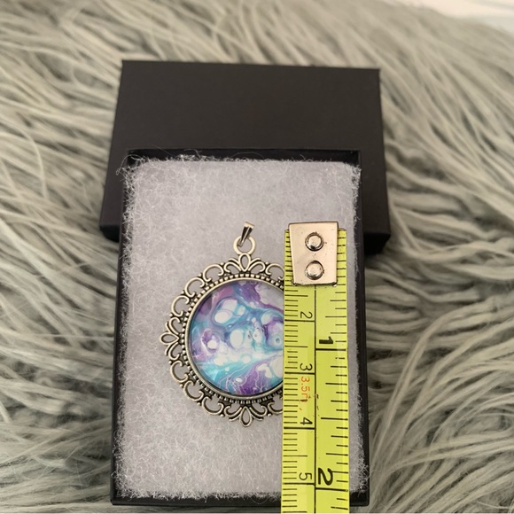 Handmade Fluid Art Necklace- Mermaid Pour - Picture 6 of 8